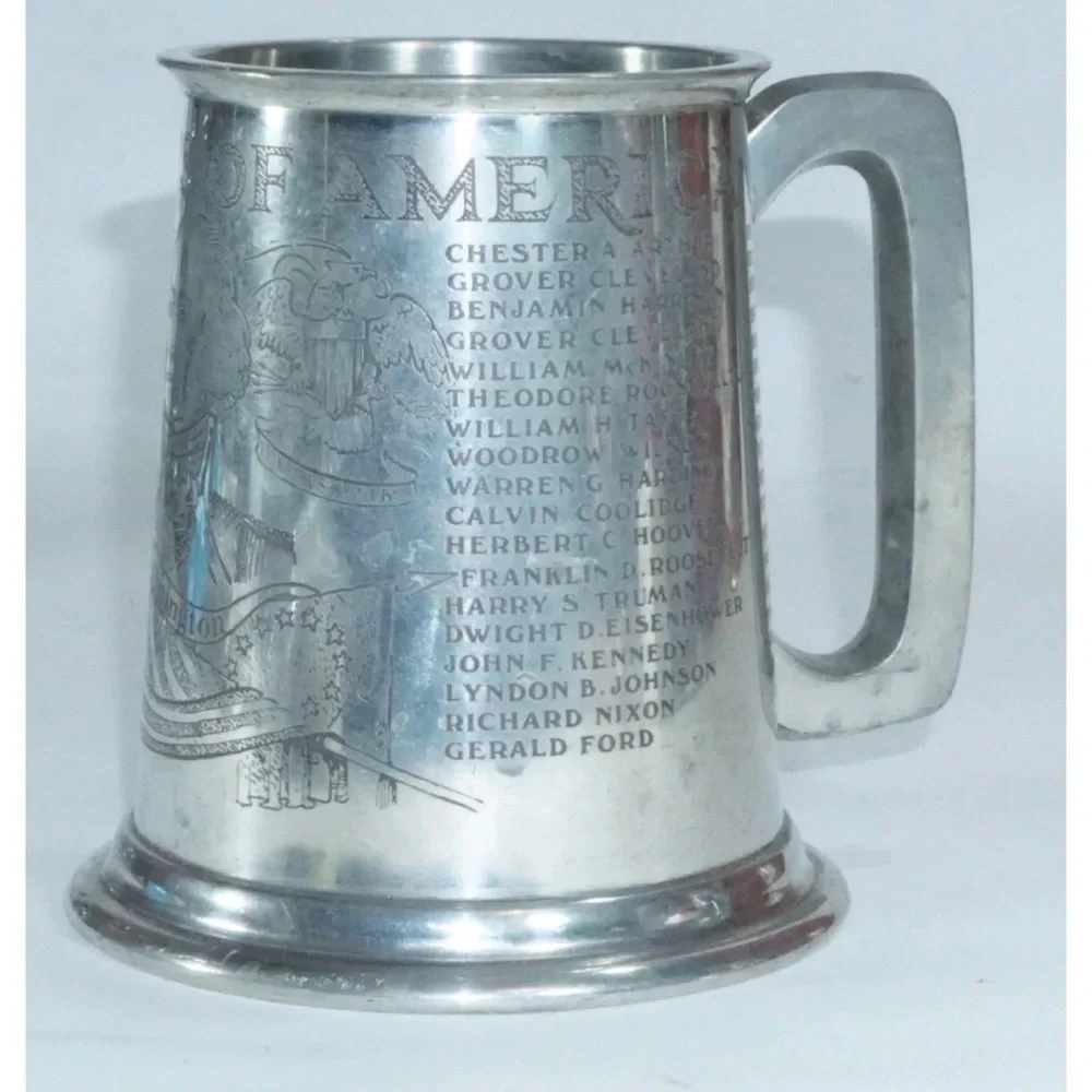 Presidents of America Vintage Engraved Pewter Mug - Picture 3 of 8